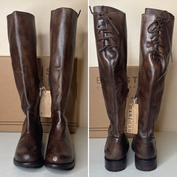BED STU Manchester Distressed Brown Leather Tall Riding Boots BEDSTU Size 8.5 - Picture 12 of 16